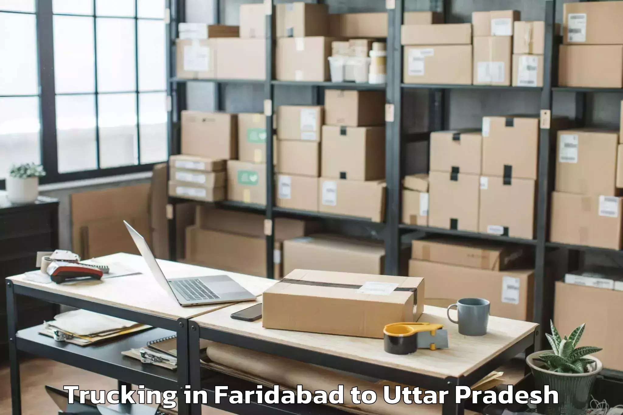 Easy Faridabad to Kerakat Trucking Booking